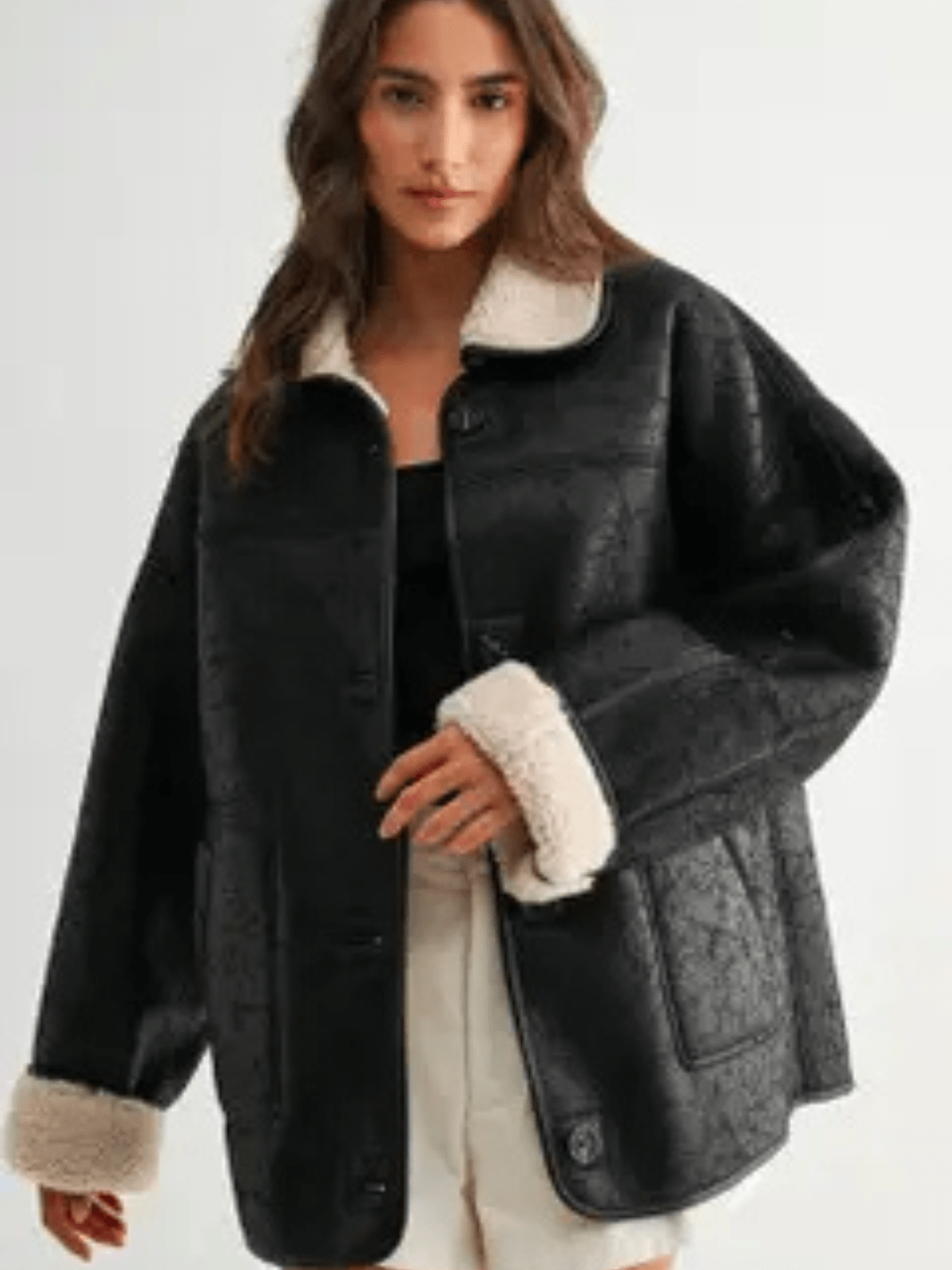 The Aspen Reversible Sherpa Leather Jacket - Jayden P Boutique