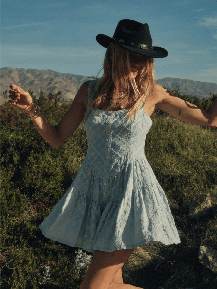 The Bluebell Embroidered Romper - Jayden P Boutique