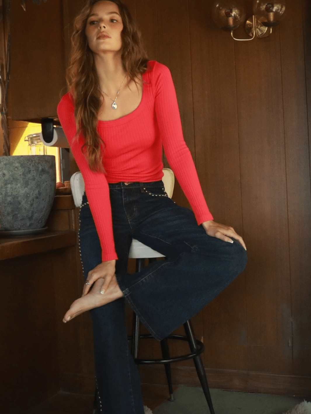 The Elevated Wide Ribbed Square Neck Long Sleeve - Jayden P Boutique