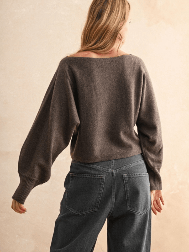 The Ella Cozy Boatneck Sweater - Jayden P Boutique