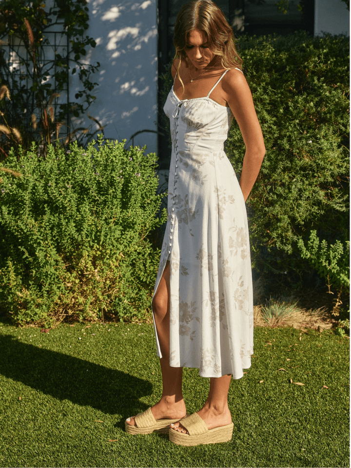 The Garden Party Floral Corset Midi Dress - Jayden P Boutique