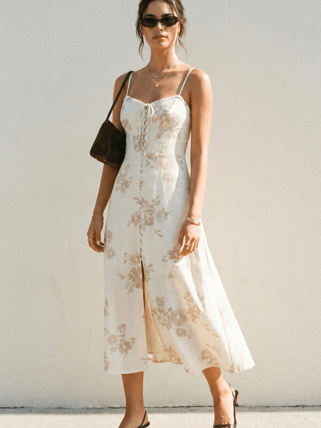 The Garden Party Floral Corset Midi Dress - Jayden P Boutique