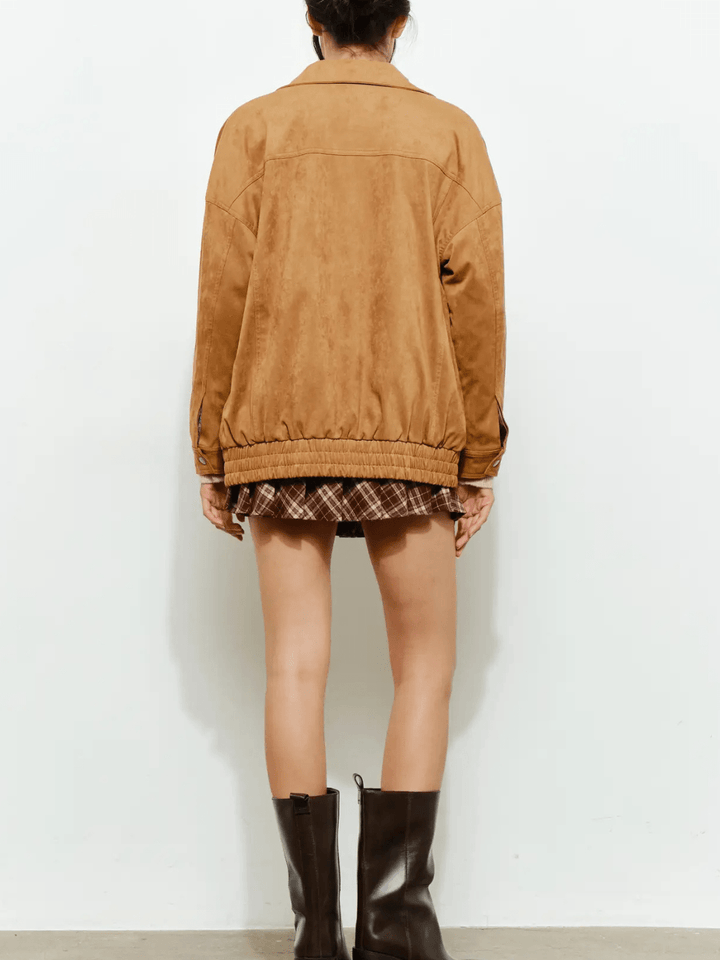 The Halow Vegan Oversized Suede Jacket - Jayden P Boutique