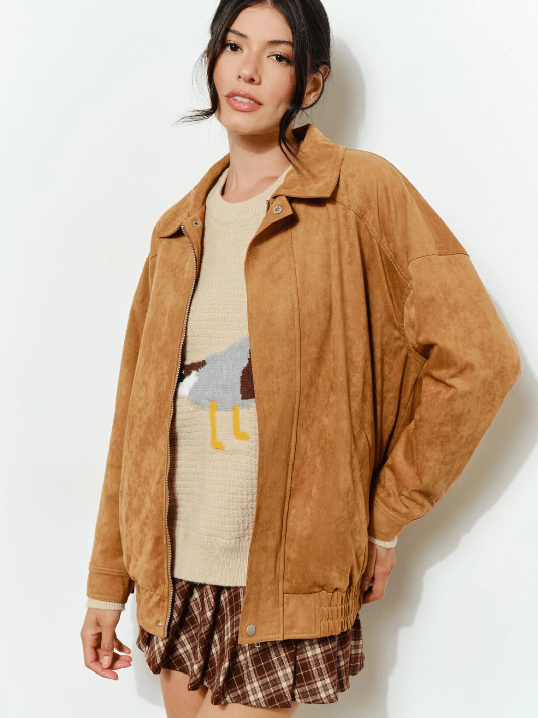 The Halow Vegan Oversized Suede Jacket - Jayden P Boutique
