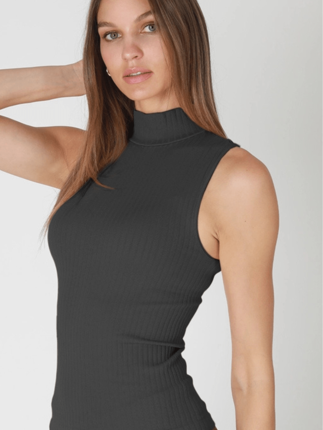 The Harper Ribbed Mock Neck Tank - Jayden P Boutique