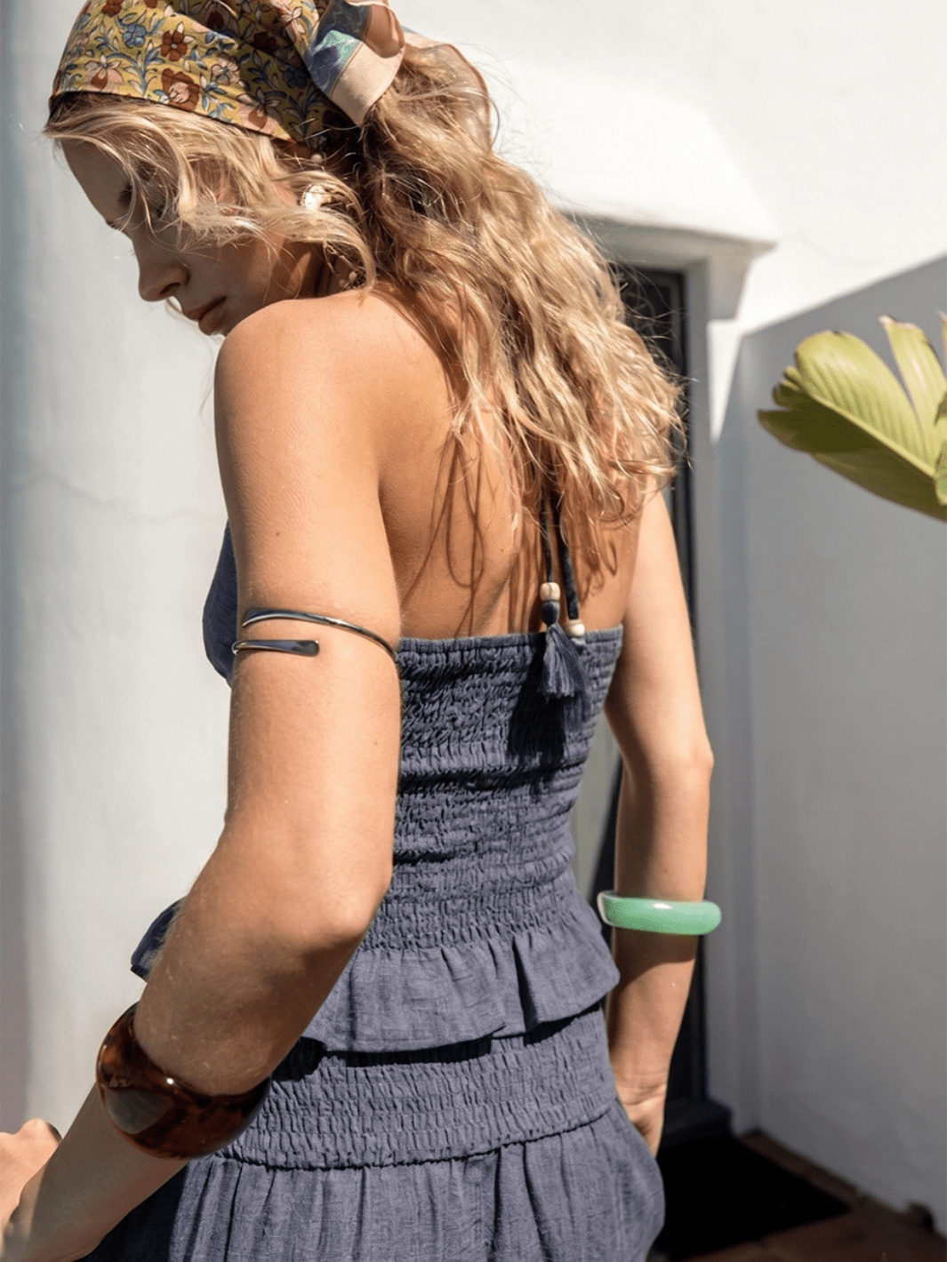 The Indigo Dreams High-Waist Smocked Denim Maxi Skirt - Jayden P Boutique