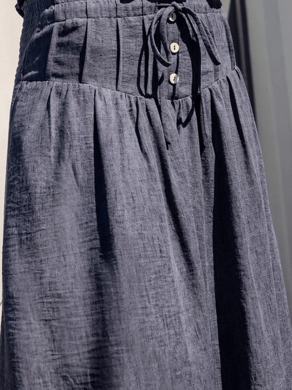 The Indigo Dreams High-Waist Smocked Denim Maxi Skirt - Jayden P Boutique