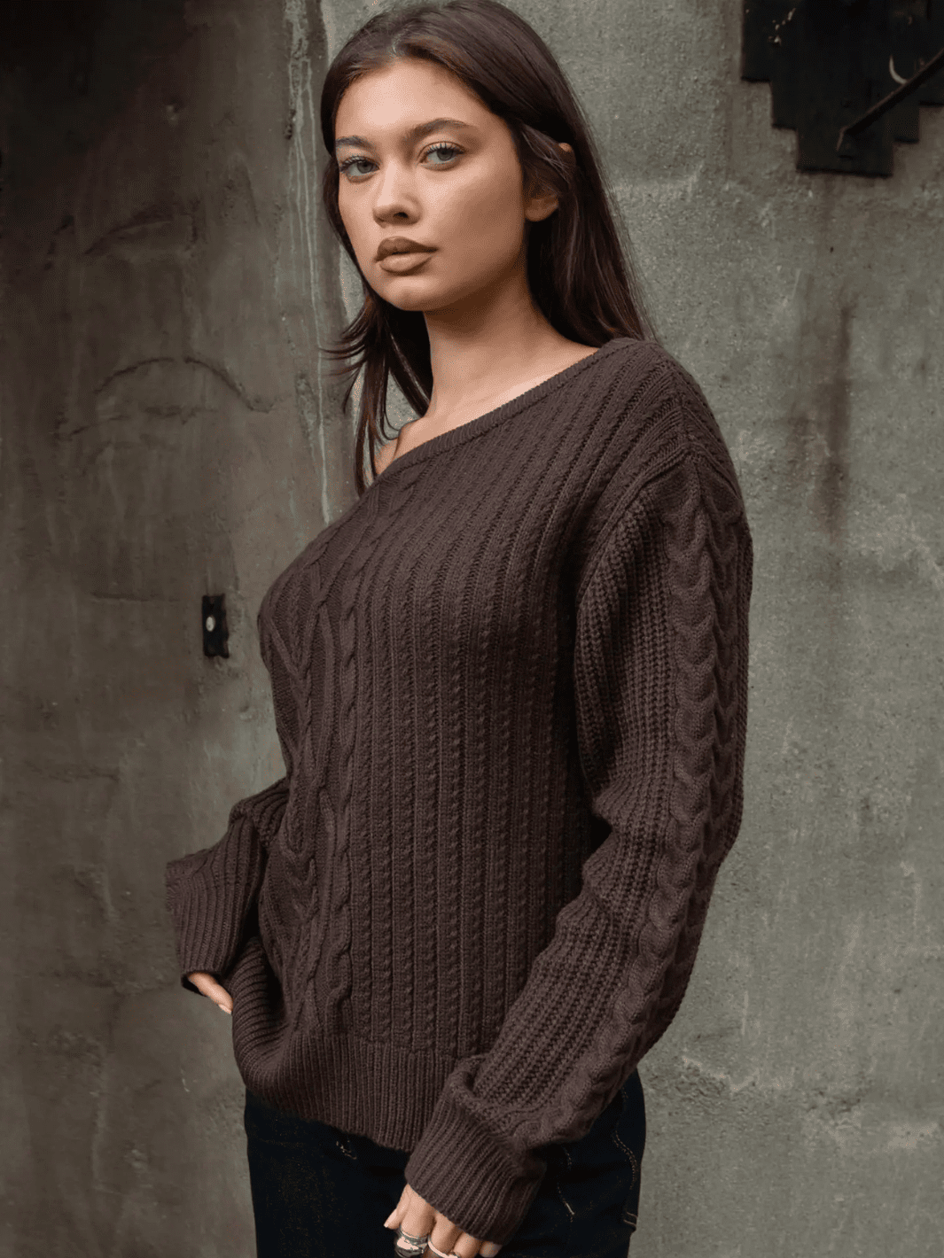 The Isara Oversized Cable Knit Sweater - Jayden P Boutique