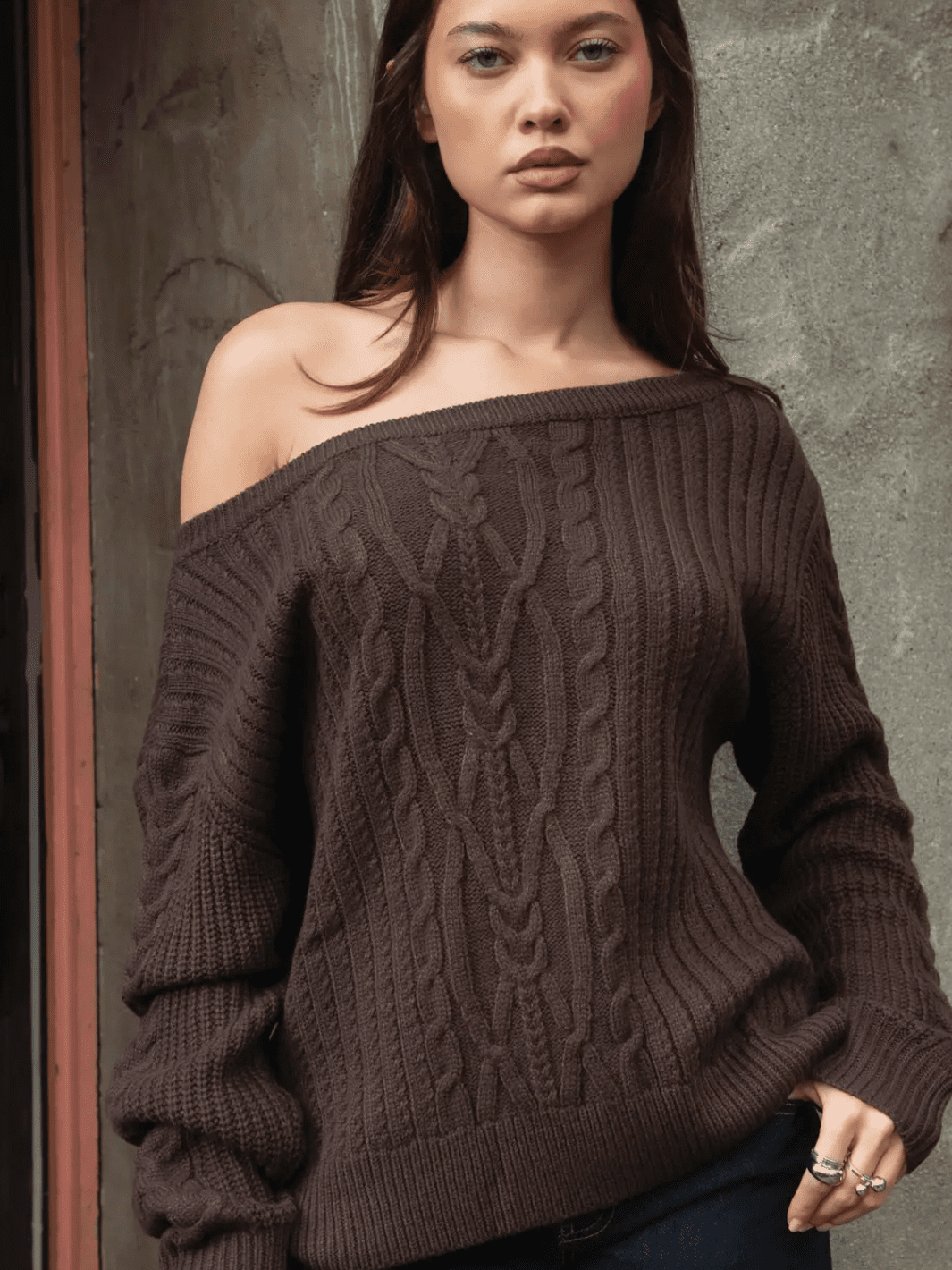 The Isara Oversized Cable Knit Sweater - Jayden P Boutique