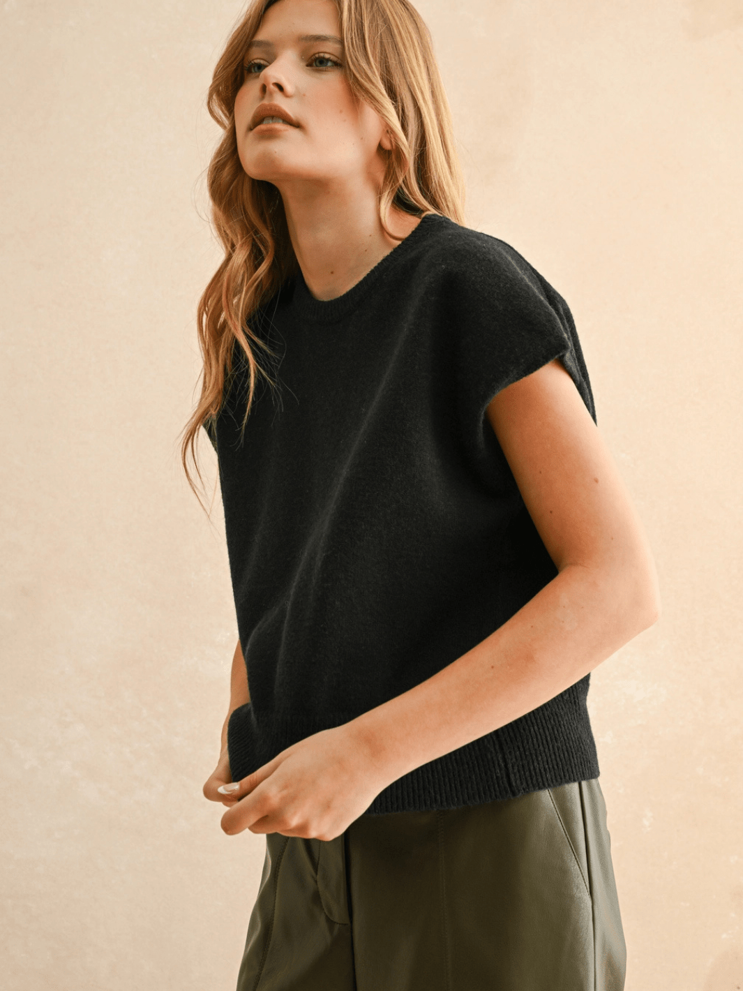 The Maddox Cap Sleeve Knit Sweater Vest - Jayden P Boutique