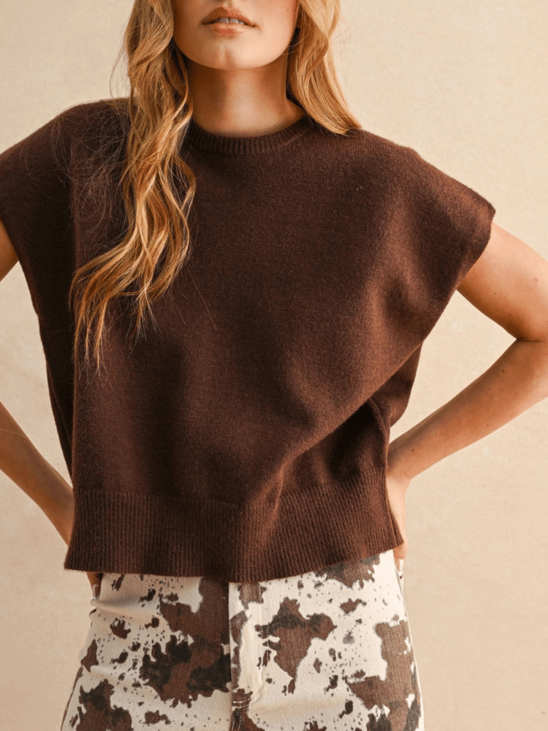 The Maddox Cap Sleeve Knit Sweater Vest - Jayden P Boutique