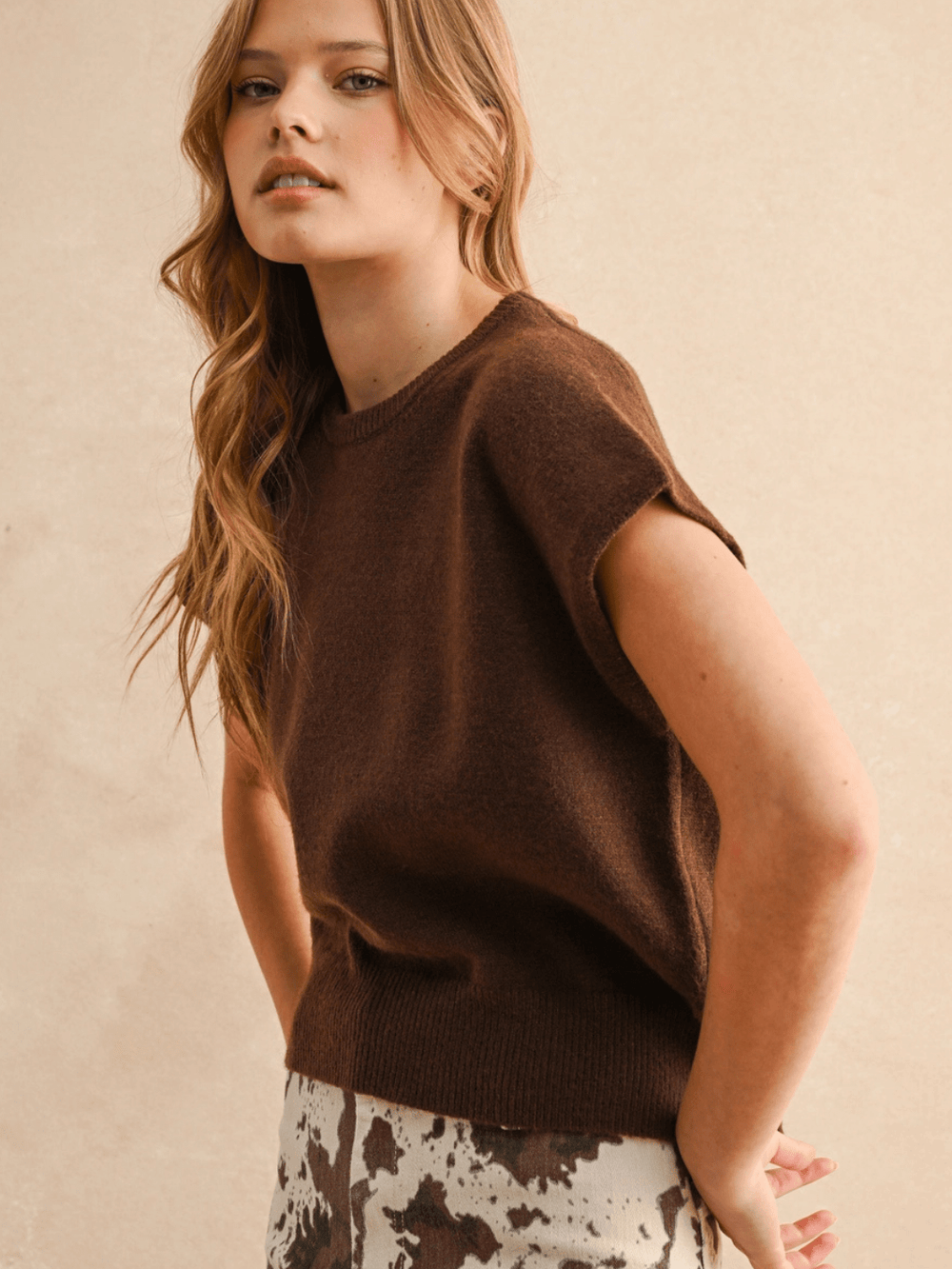 The Maddox Cap Sleeve Knit Sweater Vest - Jayden P Boutique