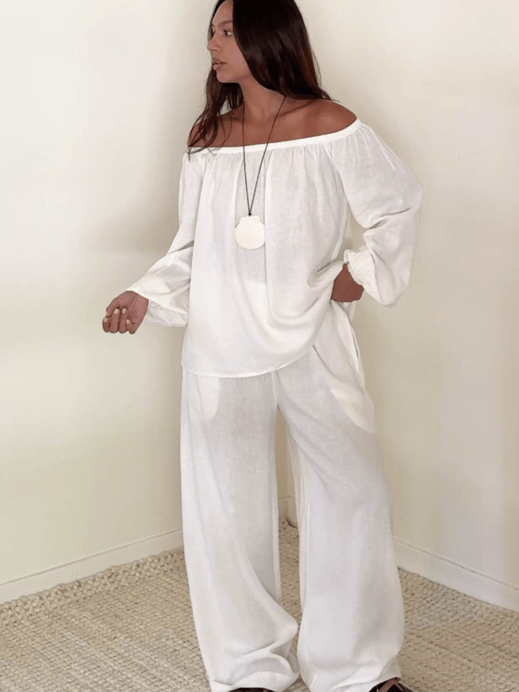The Marlowe Linen Off the Shoulder Top - Jayden P Boutique