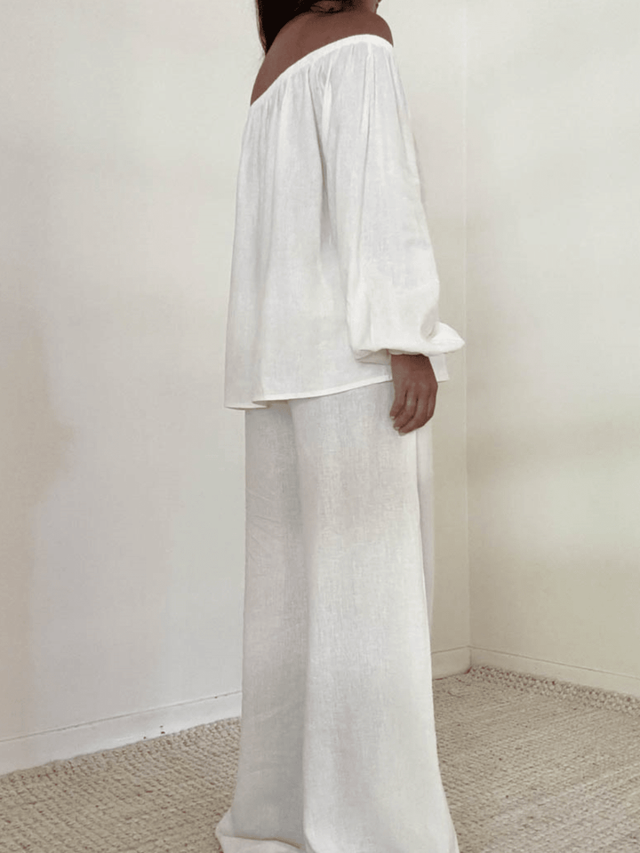 The Marlowe Linen Off the Shoulder Top - Jayden P Boutique