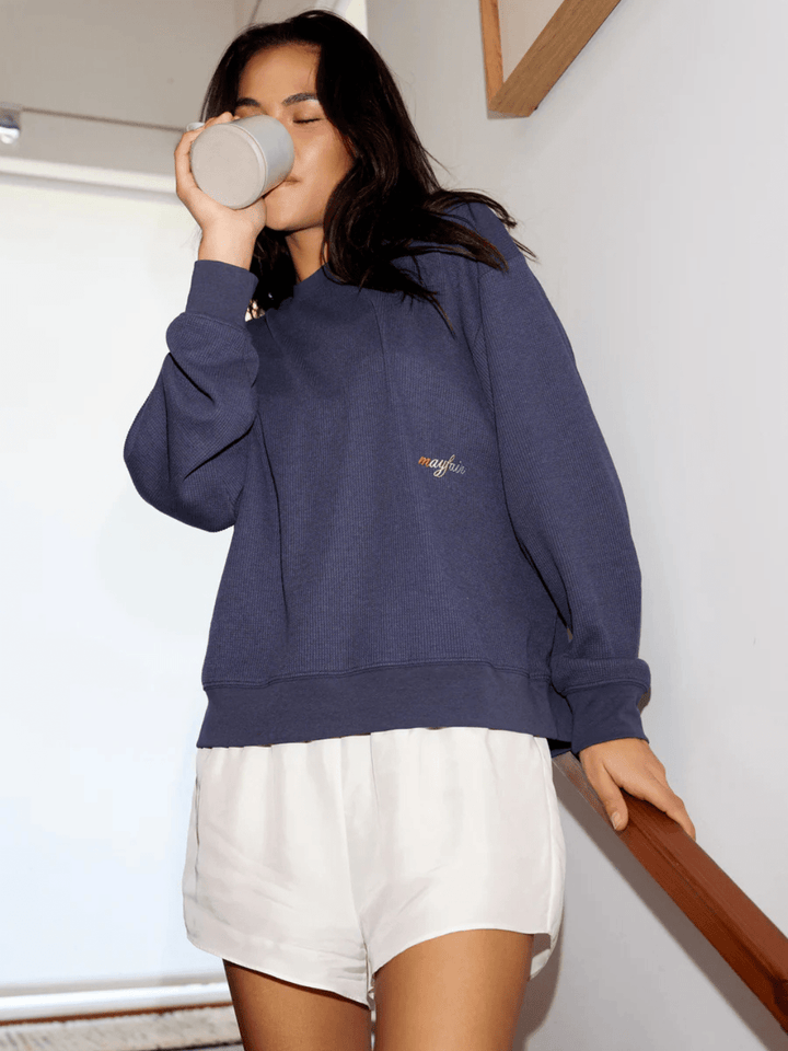 The Mayfair Group - World Needs More Empathy Waffle Classic Crewneck - Jayden P Boutique