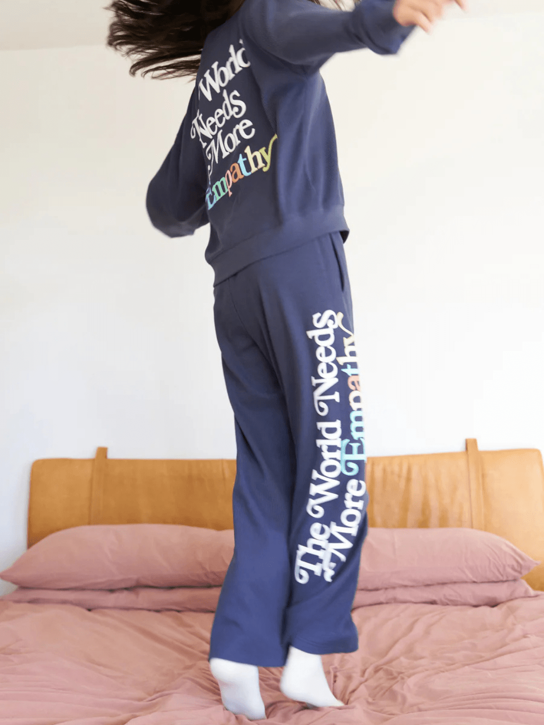 The Mayfair Group - World Needs More Empathy Wide Leg Sweatpants - Jayden P Boutique