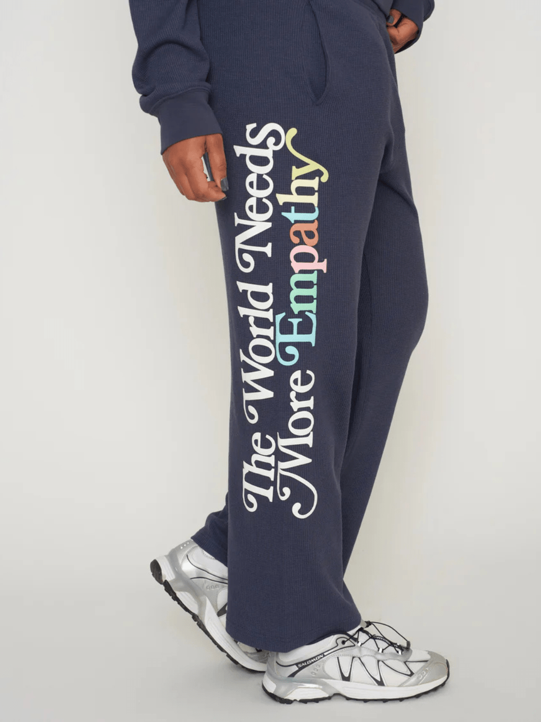 The Mayfair Group - World Needs More Empathy Wide Leg Sweatpants - Jayden P Boutique