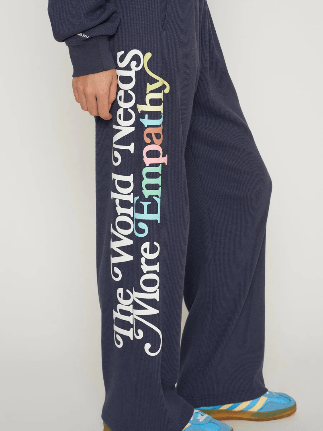 The Mayfair Group - World Needs More Empathy Wide Leg Sweatpants - Jayden P Boutique