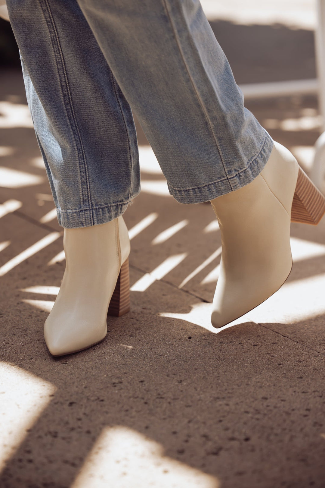 Veronica Leather Boot - Bone - Jayden P Boutique