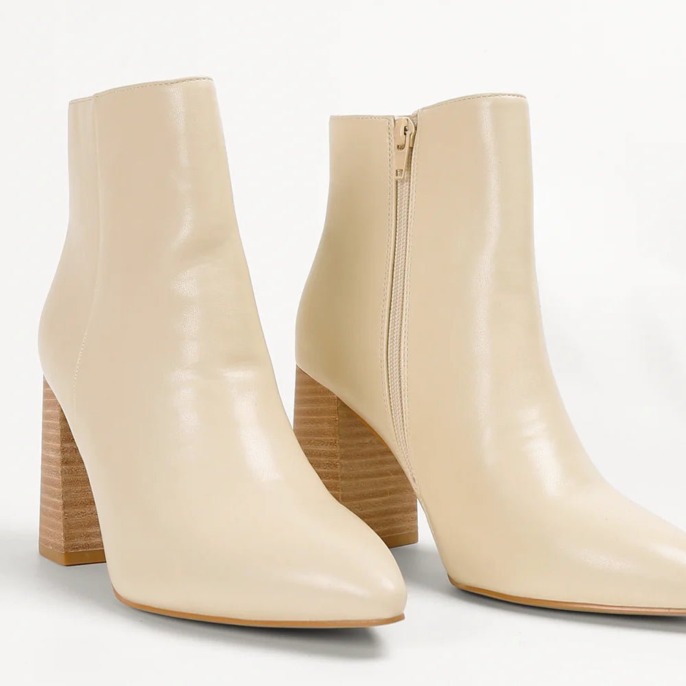 Veronica Leather Boot - Bone - Jayden P Boutique
