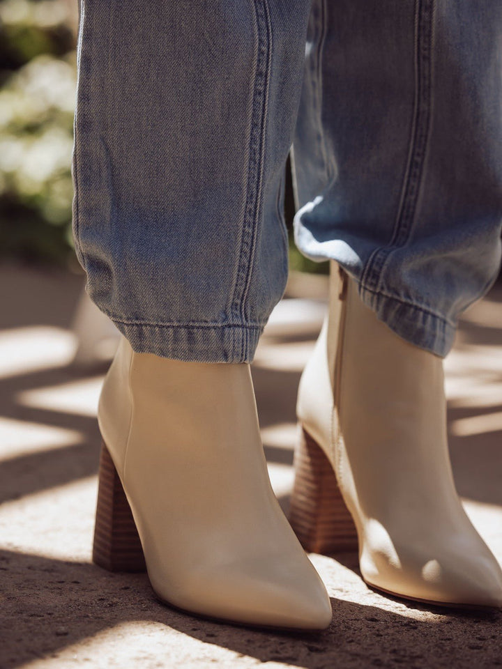 Veronica Leather Boot - Bone - Jayden P Boutique