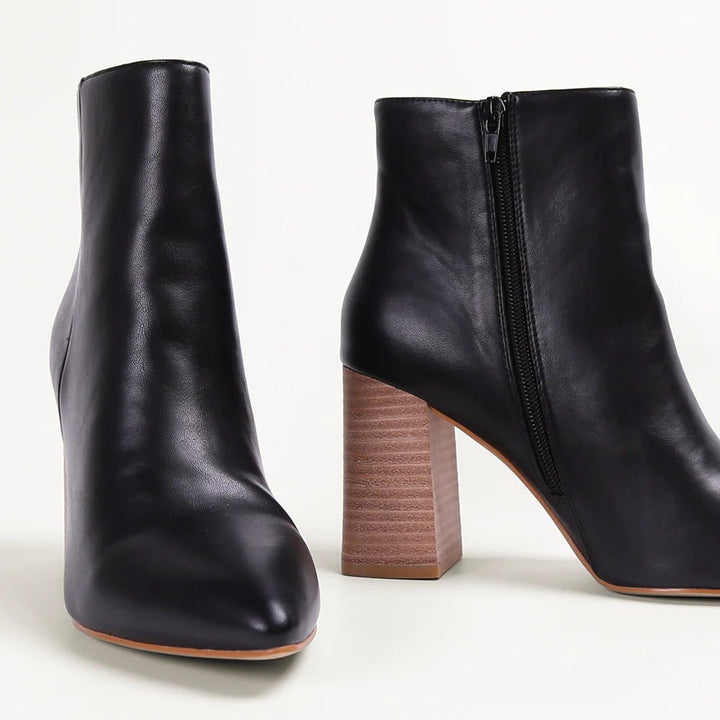 Veronica Leather Boot - Matte Black - Jayden P Boutique