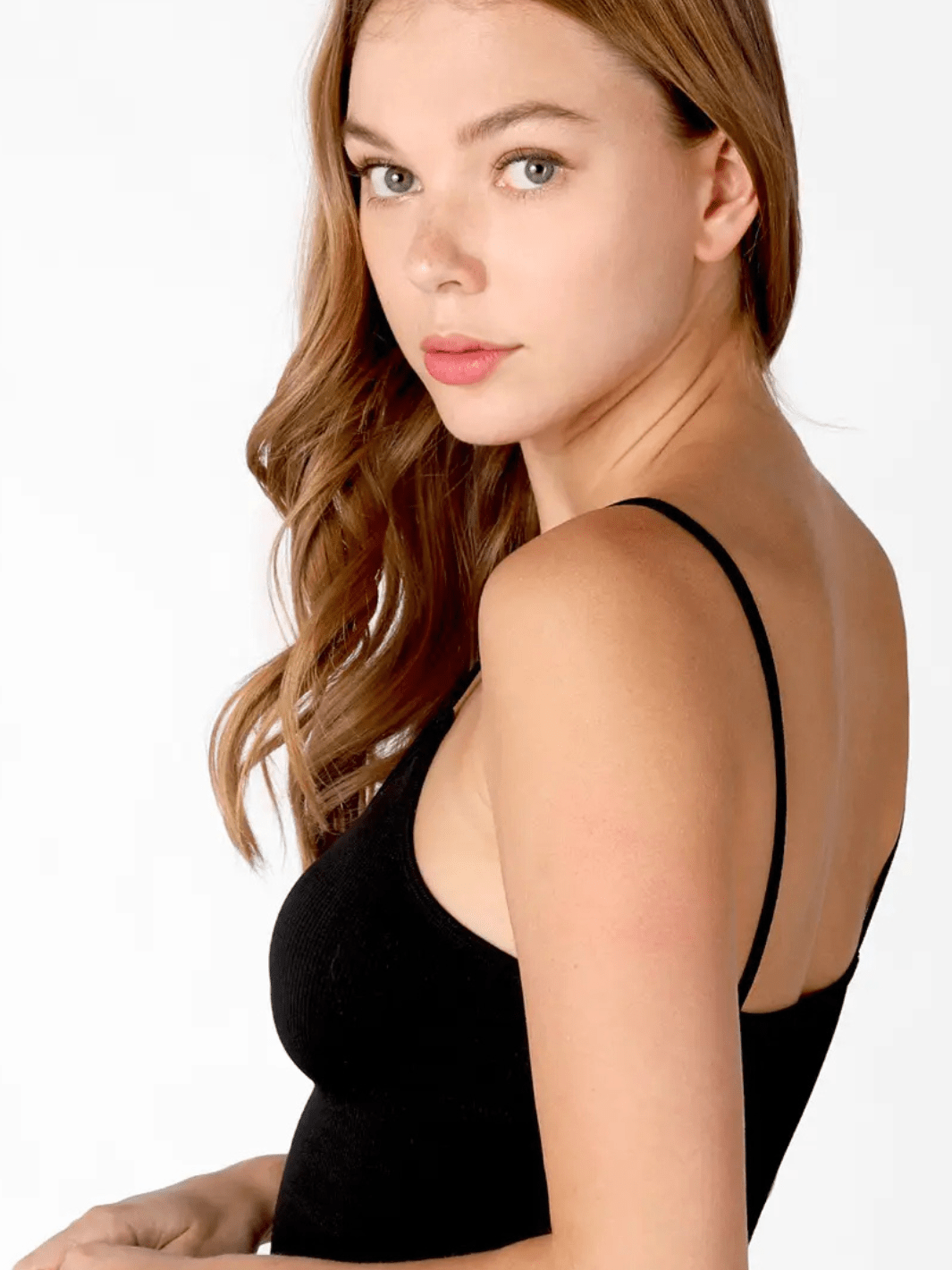 Vintage Ribbed V - Neck Bra Top - Jayden P Boutique