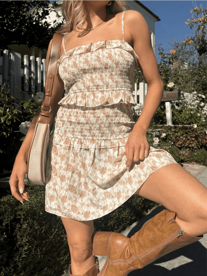 Wildflower Smocked Ruffle Mini Dress - Jayden P Boutique