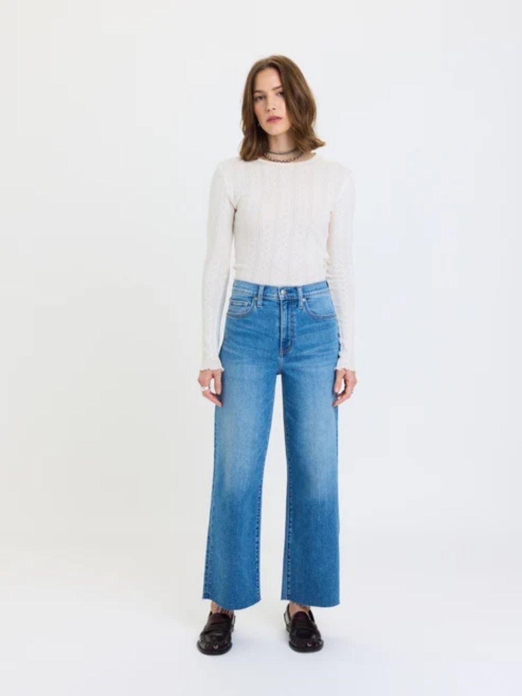 DAZE DENIM - Pleaser High Rise Wide Ankle Jeans by Daze denim | Jayden P Boutique