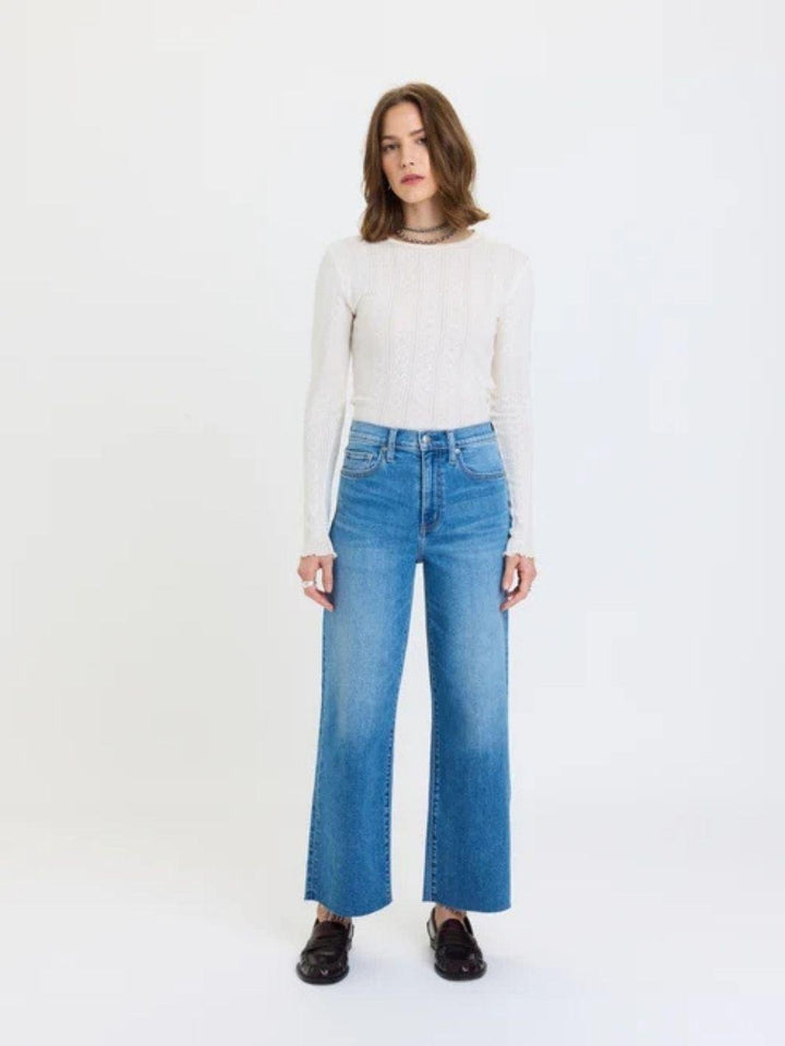 DAZE DENIM - Pleaser High Rise Wide Ankle Jeans by Daze denim | Jayden P Boutique