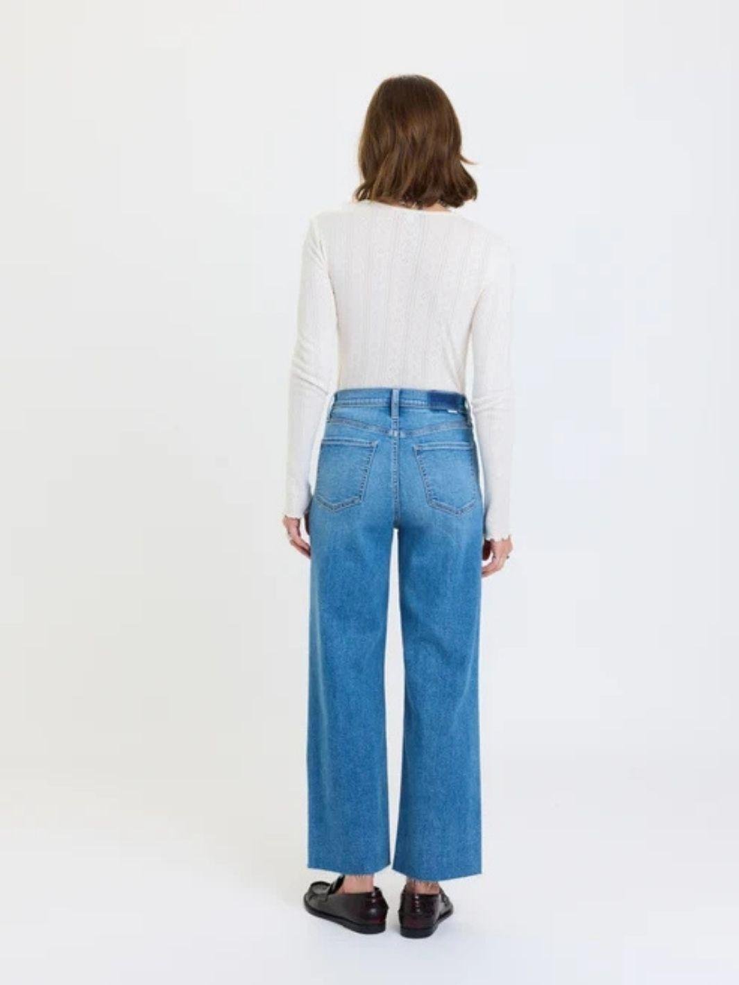 DAZE DENIM - Pleaser High Rise Wide Ankle Jeans by Daze denim | Jayden P Boutique
