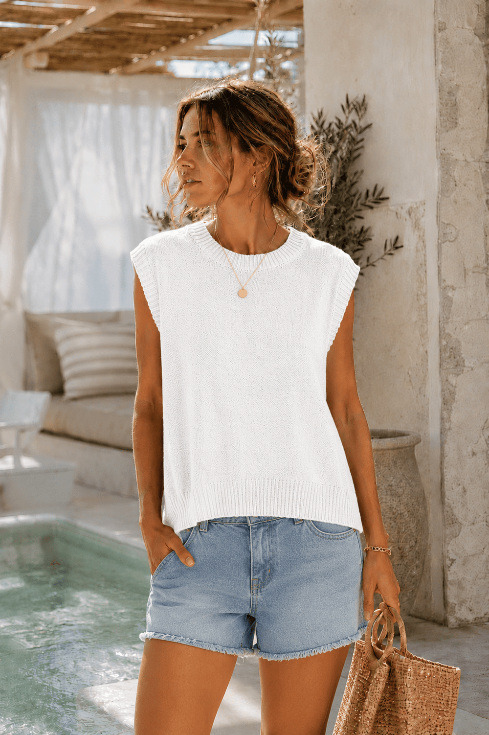 Women's | The Lena Minimalist Sleeveless Knit Top - Jayden P Boutique