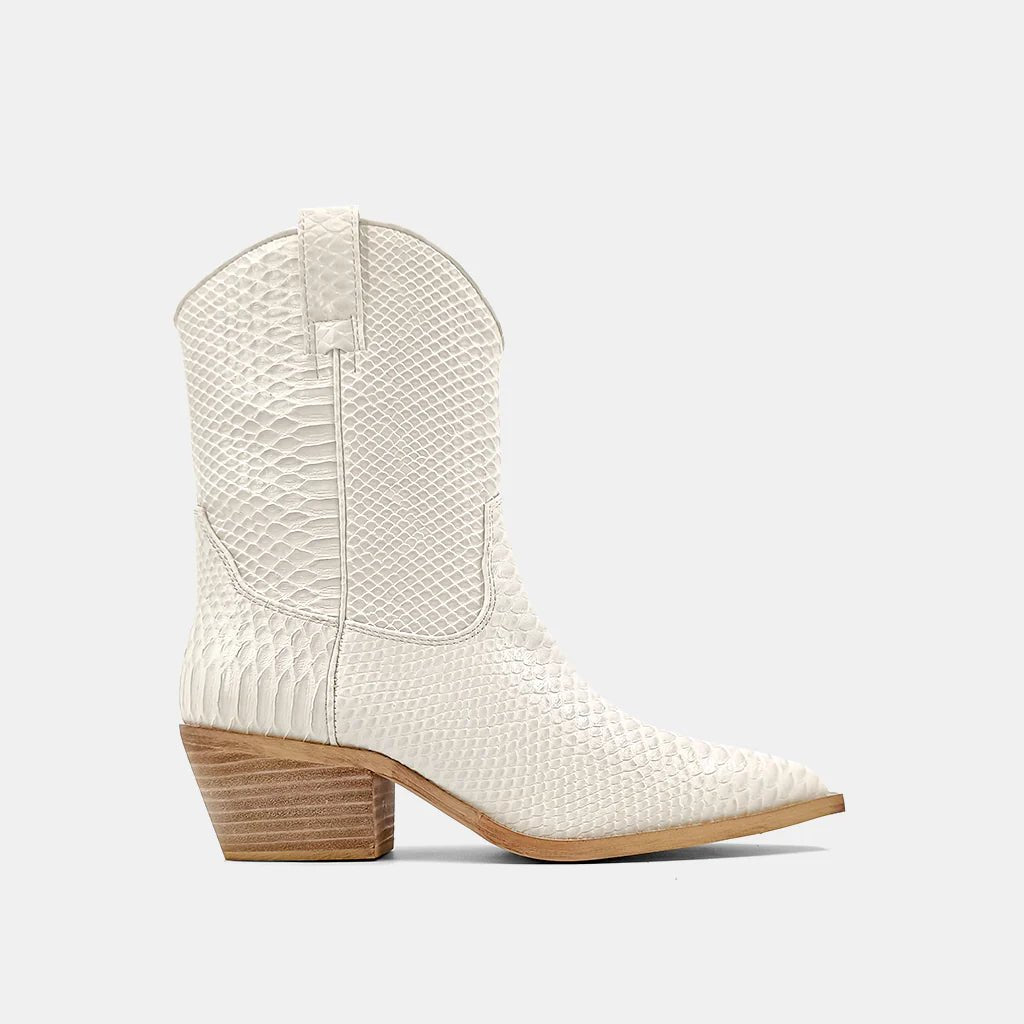 Zou Zou Western Boots - Bone Snake - Jayden P Boutique