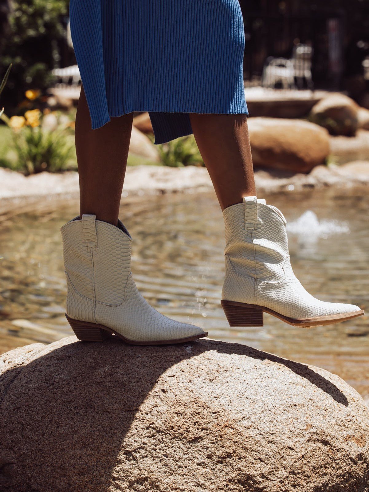 Zou Zou Western Boots - Bone Snake - Jayden P Boutique