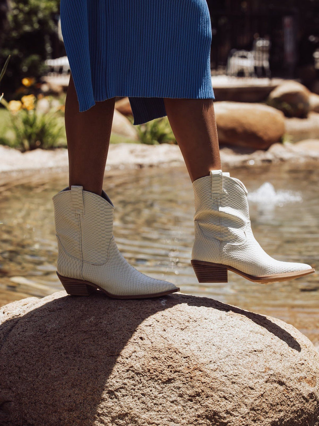 Zou Zou Western Boots - Bone Snake - Jayden P Boutique