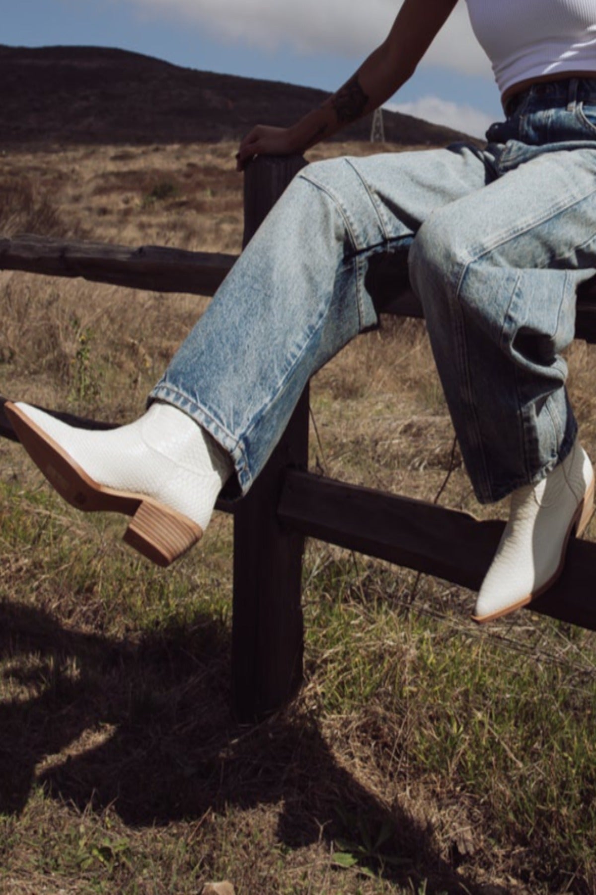 Zou Zou Western Boots - Bone Snake - Jayden P Boutique