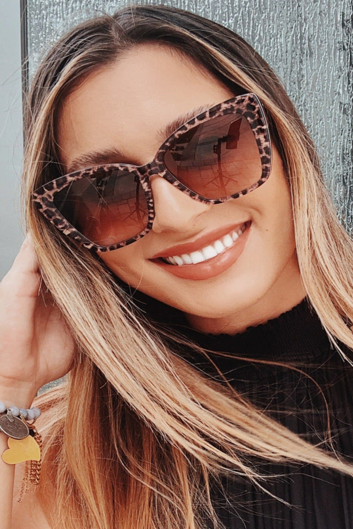 Bella II Square Sunglasses | Honey Crystal & Honey Crystal Flash | DIFF  Eyewear