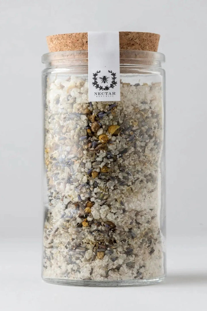Nectar Republic - Large Bath Salt Soak 16 oz - Lavender Chamomile