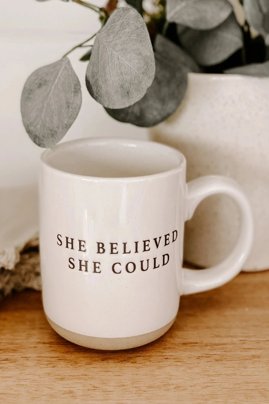 SWEET WATER DECOR - SHE BELIEVED SHE COULD STONEWARE COFFEE MUG