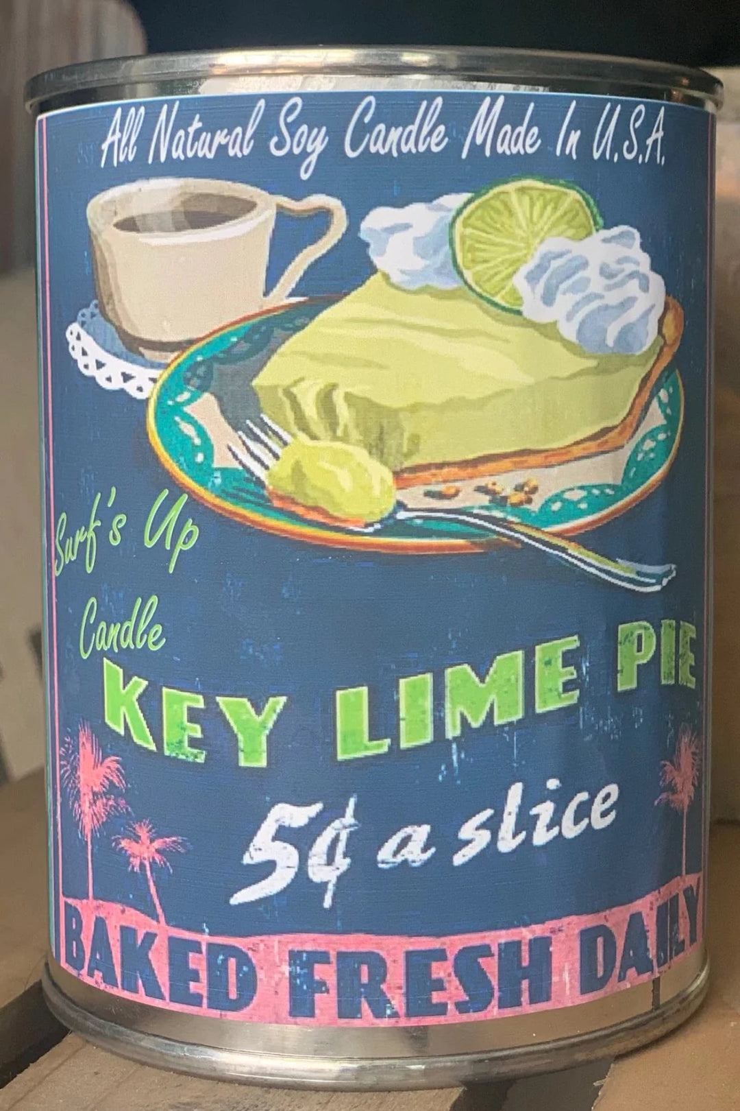 SURFS UP CANDLE - PAINT CAN CANDLE 16 OZ - KEY LIME PIE