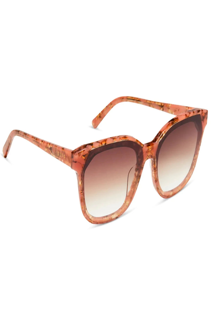 Diff Eyewear Gia - Beige Coral Tort Brown Gradient Sunglasses