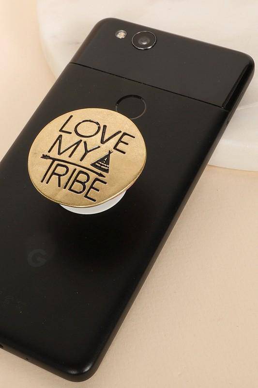 Love My Tribe Engraved Pop Socket Charm - [jayden_p]